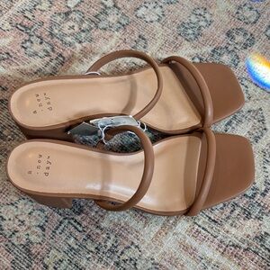 a new day Brown Strappy Block Heel Sandals
